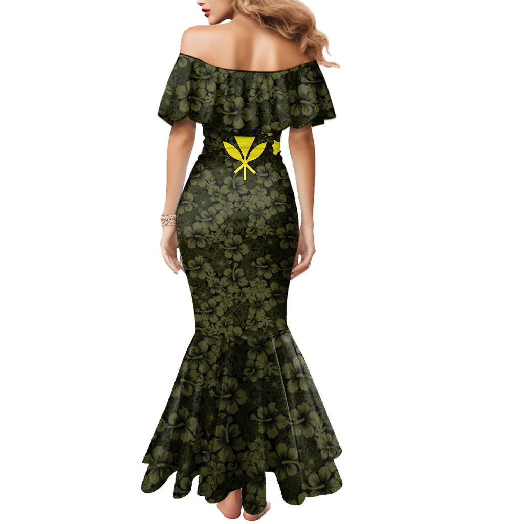 Hawaii Lei Kamehameha Mermaid Dress Melemele Seamless Pattern Hibiscus Flower