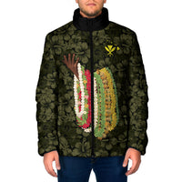 Hawaii Lei Kamehameha Padded Jacket Melemele Seamless Pattern Hibiscus Flower
