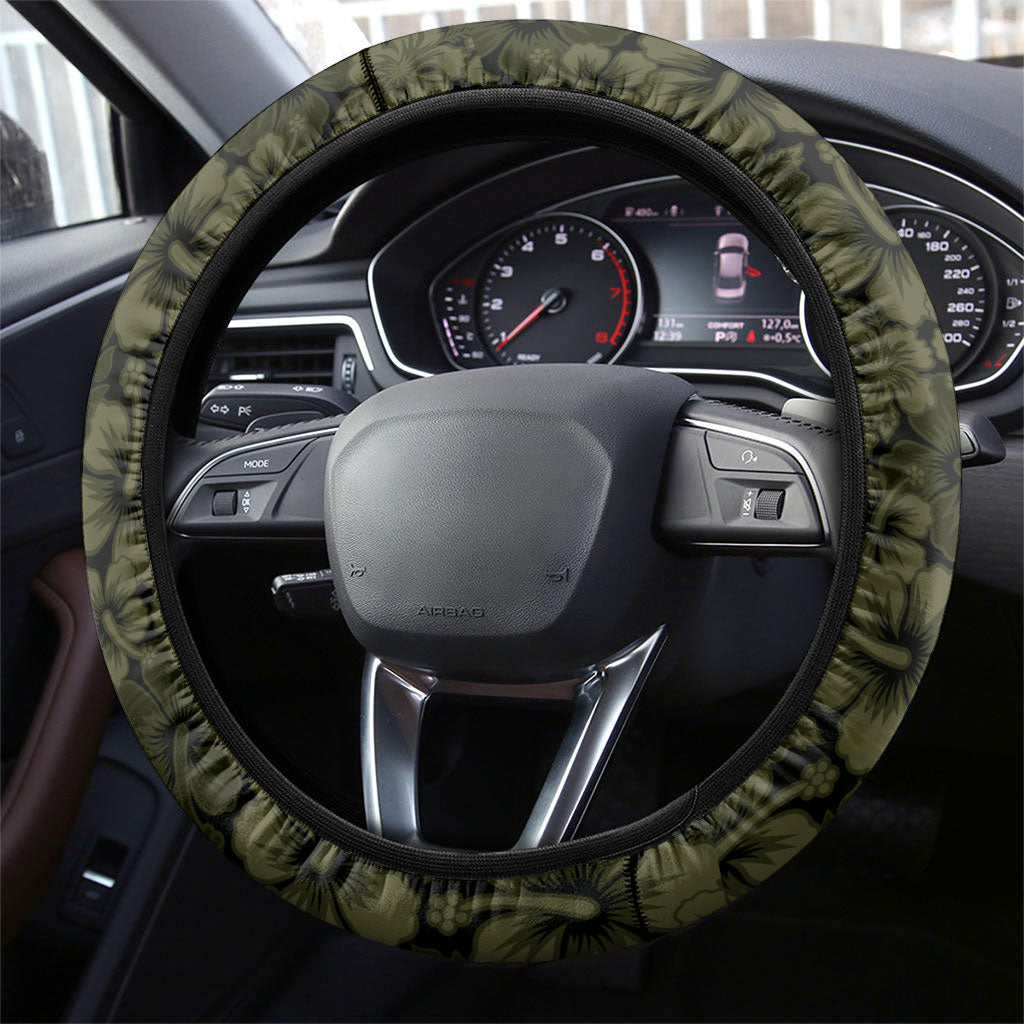 Hawaii Lei Kamehameha Steering Wheel Cover Melemele Seamless Pattern Hibiscus Flower LT9 - Polynesian Pride