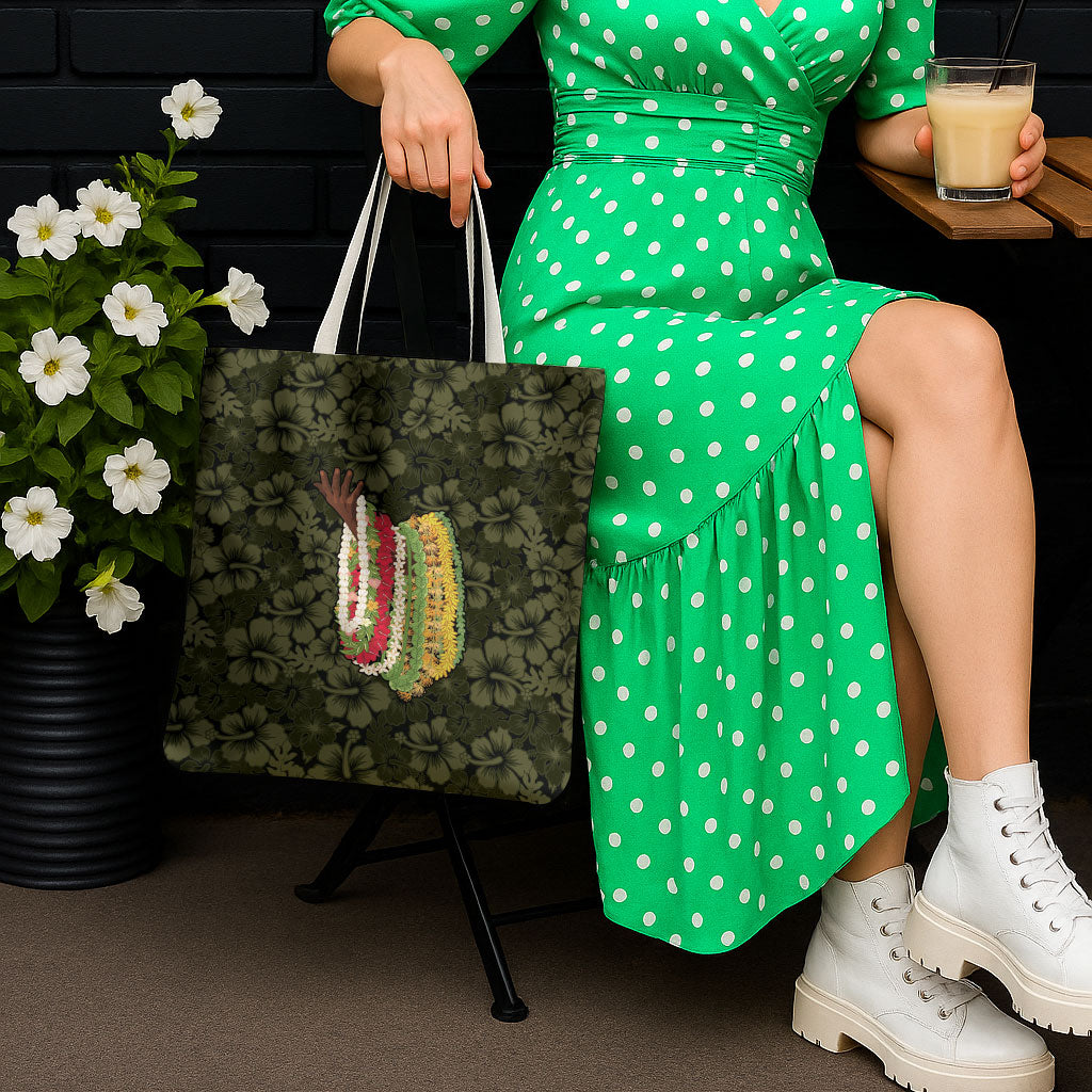 Hawaii Lei Kamehameha Tote Bag Melemele Seamless Pattern Hibiscus Flower