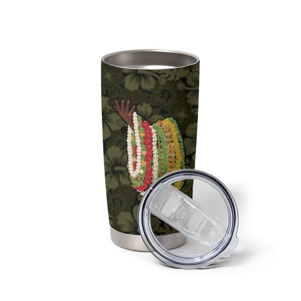 Hawaii Lei Kamehameha Tumbler Cup Melemele Seamless Pattern Hibiscus Flower