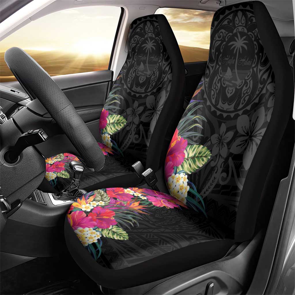 Hafa Adai Guam Car Seat Cover Tropical Flowers Colorful Vibes
