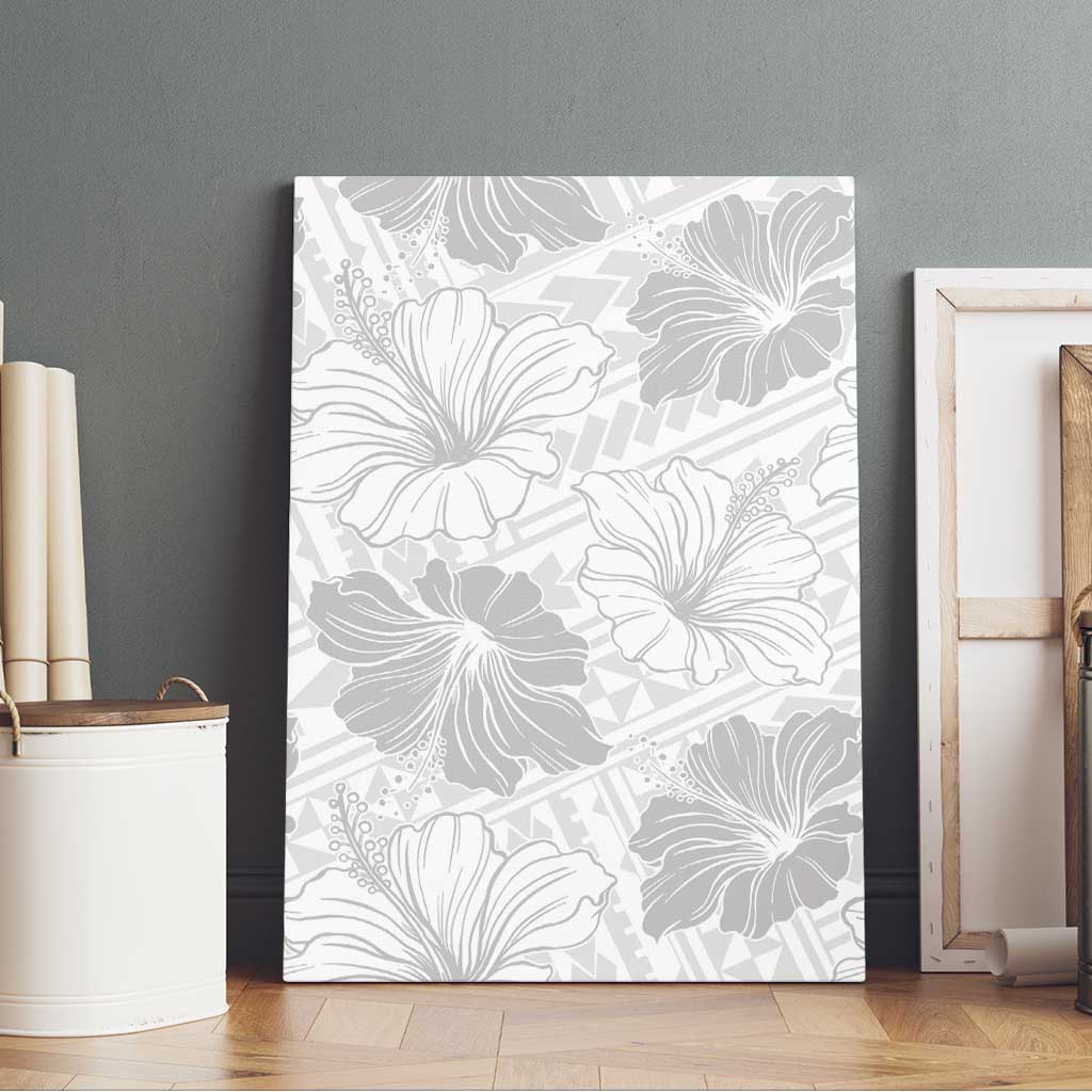 Samoa Lotu Tamaiti Canvas Wall Art White Sun Day Beauty Hibiscus Ver01