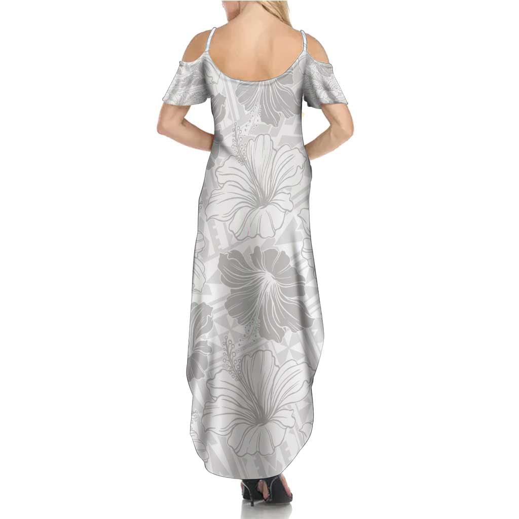 Samoa Lotu Tamaiti Family Matching Summer Maxi Dress and Hawaiian Shirt White Sun Day Beauty Hibiscus Ver01