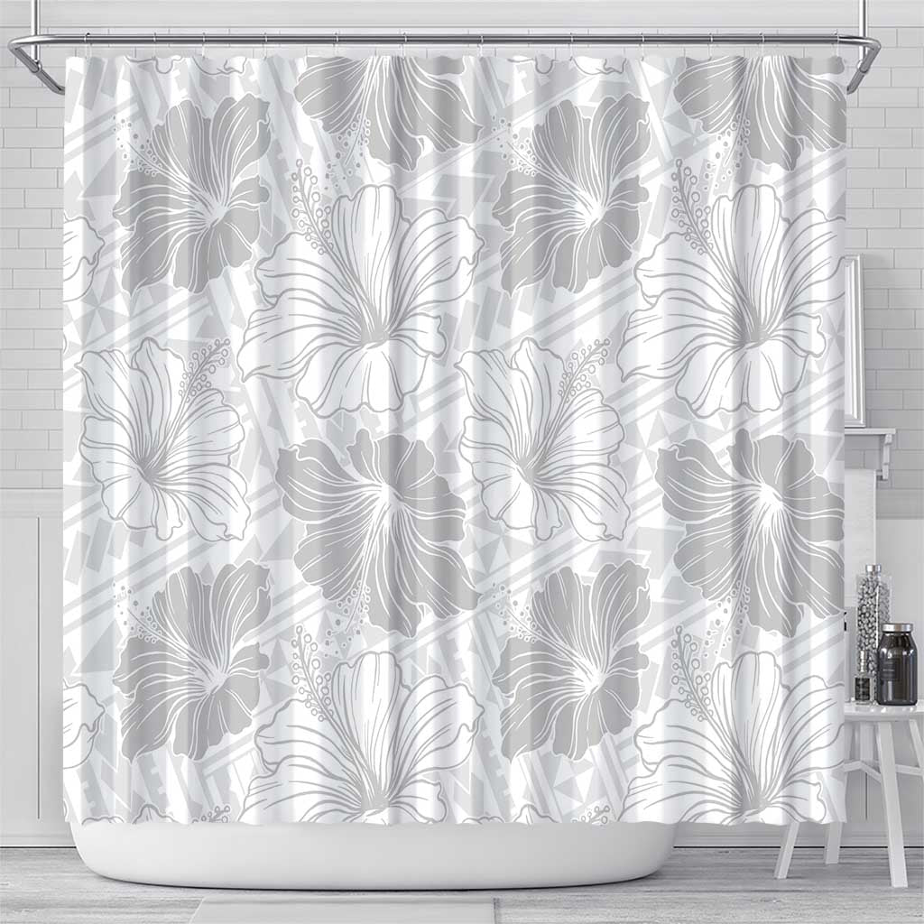 Samoa Lotu Tamaiti Shower Curtain White Sun Day Beauty Hibiscus Ver01
