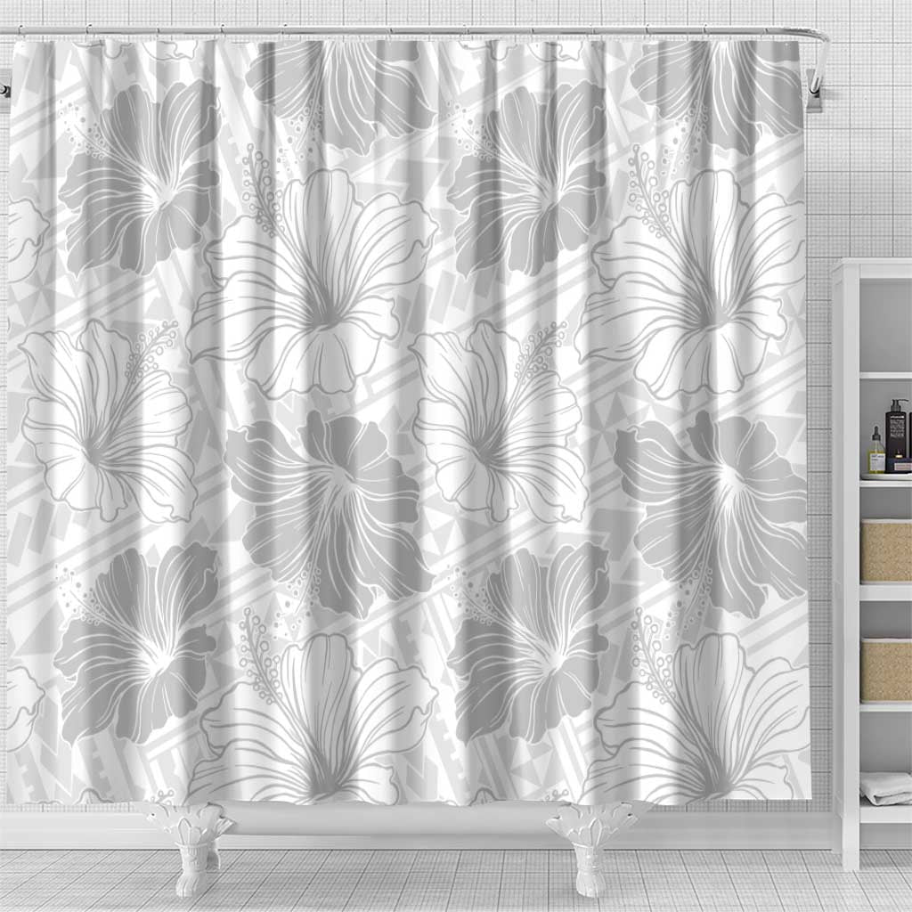 Samoa Lotu Tamaiti Shower Curtain White Sun Day Beauty Hibiscus Ver01