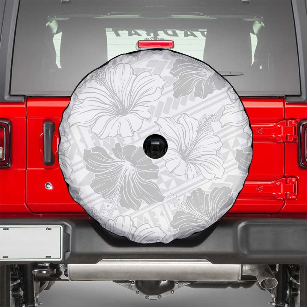 Samoa Lotu Tamaiti Spare Tire Cover White Sun Day Beauty Hibiscus Ver01