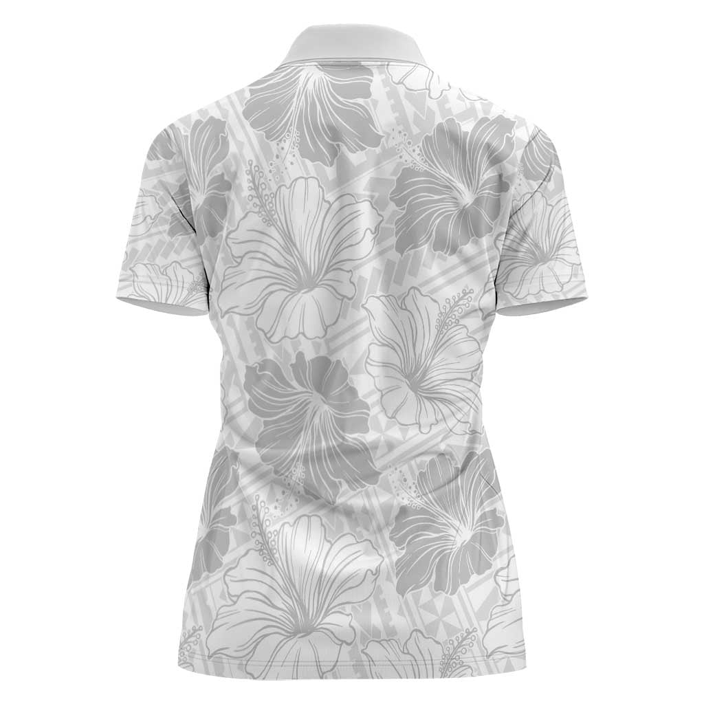Samoa Lotu Tamaiti Women Polo Shirt White Sun Day Beauty Hibiscus Ver01