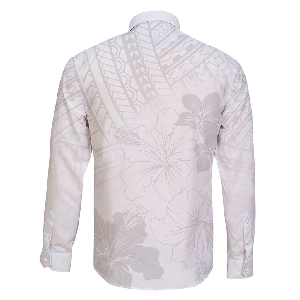 Samoa Lotu Tamaiti Family Matching Long Sleeve Bodycon Dress and Hawaiian Shirt White Sun Day Beauty Hibiscus Ver02