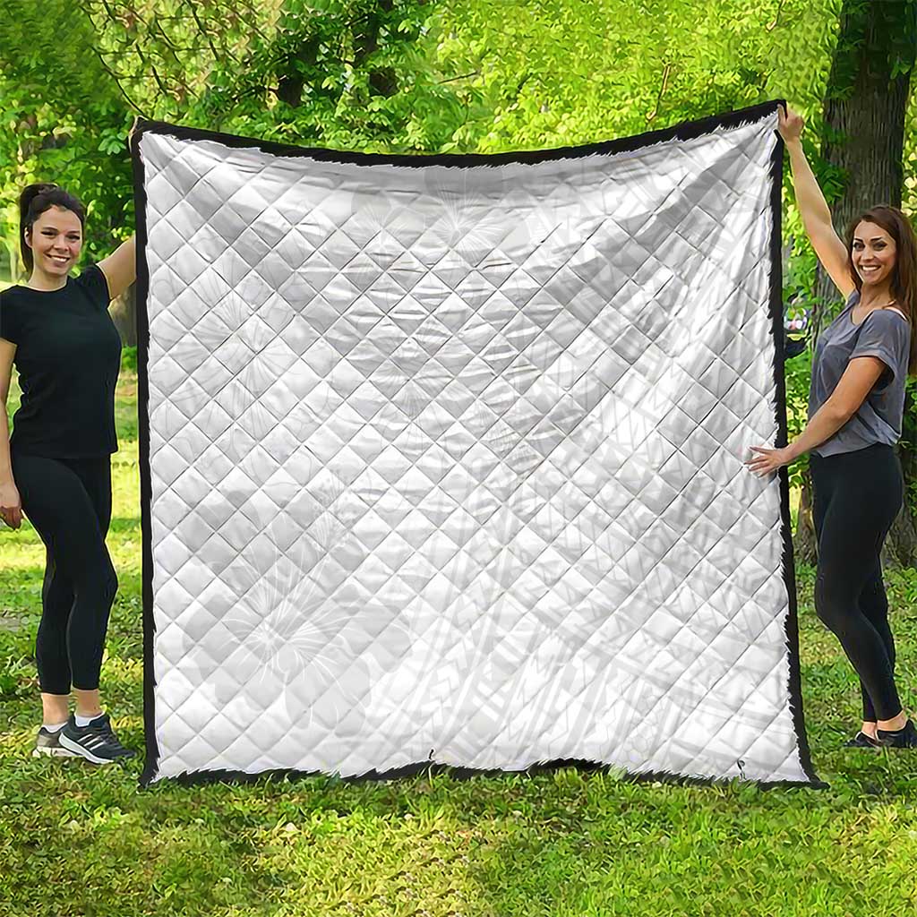 Samoa Lotu Tamaiti Quilt White Sun Day Beauty Hibiscus Ver02