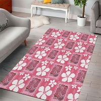 Give Cancer The Boot Pink Cowgirl Area Rug Western Aloha Hibiscus Paniolo Heritage Floral LT9 - Polynesian Pride