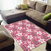 Give Cancer The Boot Pink Cowgirl Area Rug Western Aloha Hibiscus Paniolo Heritage Floral LT9 - Polynesian Pride