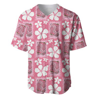 Give Cancer The Boot Pink Cowgirl Baseball Jersey Western Aloha Hibiscus Paniolo Heritage Floral LT9 Pink - Polynesian Pride