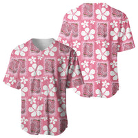 Give Cancer The Boot Pink Cowgirl Baseball Jersey Western Aloha Hibiscus Paniolo Heritage Floral LT9 - Polynesian Pride