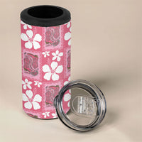 Give Cancer The Boot Pink Cowgirl 4 in 1 Can Cooler Tumbler Western Aloha Hibiscus Paniolo Heritage Floral LT9 - Polynesian Pride