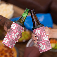Give Cancer The Boot Pink Cowgirl 4 in 1 Can Cooler Tumbler Western Aloha Hibiscus Paniolo Heritage Floral LT9 - Polynesian Pride