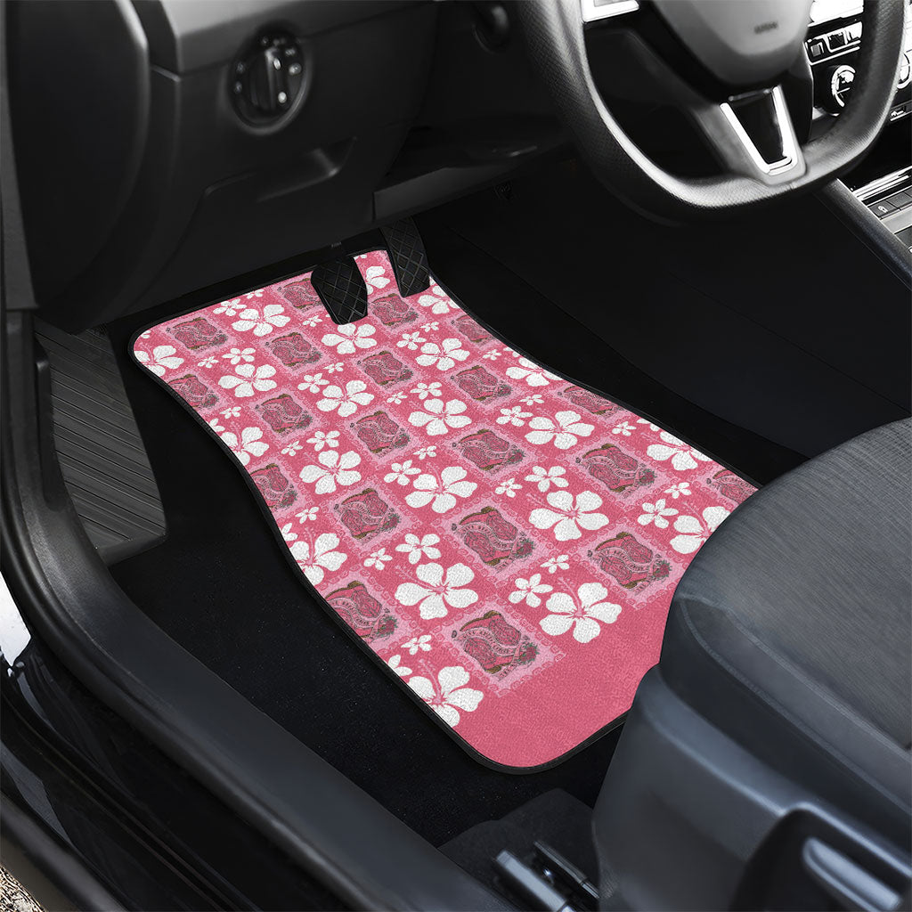 Give Cancer The Boot Pink Cowgirl Car Mats Western Aloha Hibiscus Paniolo Heritage Floral LT9 - Polynesian Pride