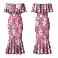 Give Cancer The Boot Pink Cowgirl Couples Matching Mermaid Dress and Hawaiian Shirt Western Aloha Hibiscus Paniolo Heritage Floral LT9 - Polynesian Pride