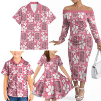 Give Cancer The Boot Pink Cowgirl Family Matching Off The Shoulder Long Sleeve Dress and Hawaiian Shirt Western Aloha Hibiscus Paniolo Heritage Floral LT9 - Polynesian Pride