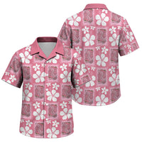 Give Cancer The Boot Pink Cowgirl Family Matching Off Shoulder Short Dress and Hawaiian Shirt Western Aloha Hibiscus Paniolo Heritage Floral LT9 Son's Shirt Pink - Polynesian Pride