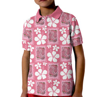 Give Cancer The Boot Pink Cowgirl Kid Polo Shirt Western Aloha Hibiscus Paniolo Heritage Floral LT9 Kid Pink - Polynesian Pride