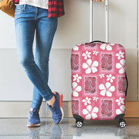 Give Cancer The Boot Pink Cowgirl Luggage Cover Western Aloha Hibiscus Paniolo Heritage Floral LT9 - Polynesian Pride