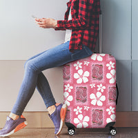 Give Cancer The Boot Pink Cowgirl Luggage Cover Western Aloha Hibiscus Paniolo Heritage Floral LT9 - Polynesian Pride