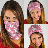 Give Cancer The Boot Pink Cowgirl Neck Gaiter Western Aloha Hibiscus Paniolo Heritage Floral LT9 - Polynesian Pride