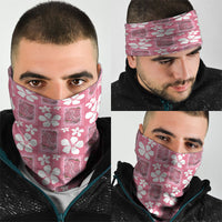 Give Cancer The Boot Pink Cowgirl Neck Gaiter Western Aloha Hibiscus Paniolo Heritage Floral LT9 - Polynesian Pride