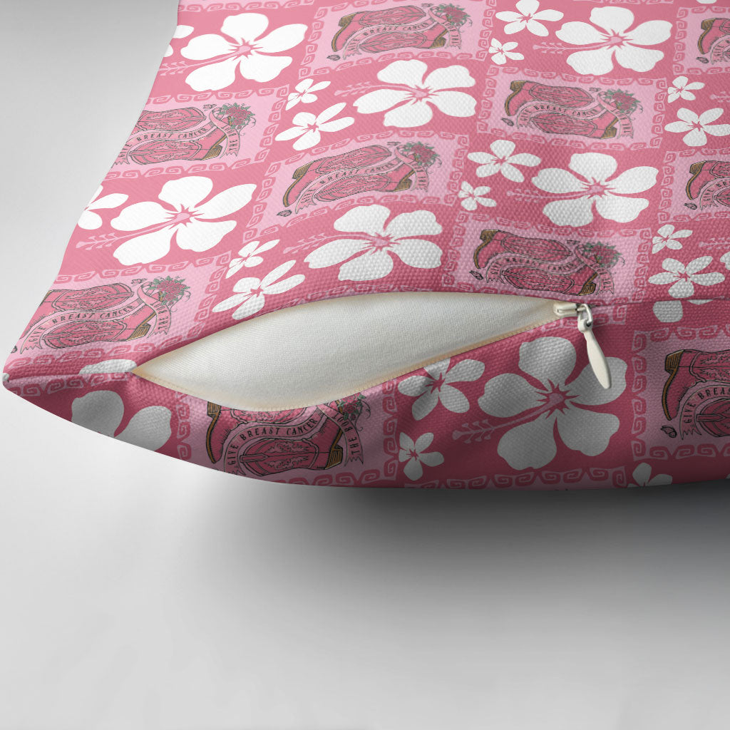 Give Cancer The Boot Pink Cowgirl Pillow Cover Western Aloha Hibiscus Paniolo Heritage Floral LT9 - Polynesian Pride