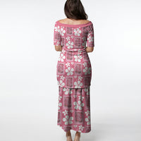 Give Cancer The Boot Pink Cowgirl Puletasi Western Aloha Hibiscus Paniolo Heritage Floral LT9 - Polynesian Pride
