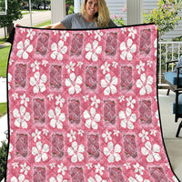 Give Cancer The Boot Pink Cowgirl Quilt Western Aloha Hibiscus Paniolo Heritage Floral LT9 Pink - Polynesian Pride