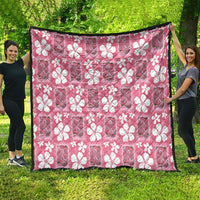 Give Cancer The Boot Pink Cowgirl Quilt Western Aloha Hibiscus Paniolo Heritage Floral LT9 - Polynesian Pride