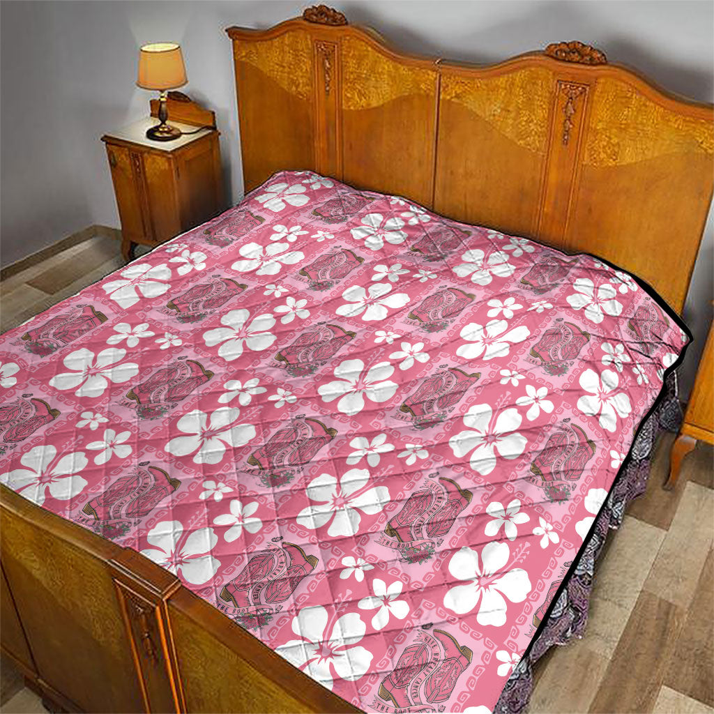 Give Cancer The Boot Pink Cowgirl Quilt Western Aloha Hibiscus Paniolo Heritage Floral LT9 - Polynesian Pride