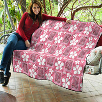 Give Cancer The Boot Pink Cowgirl Quilt Western Aloha Hibiscus Paniolo Heritage Floral LT9 - Polynesian Pride