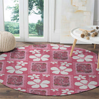 Give Cancer The Boot Pink Cowgirl Round Carpet Western Aloha Hibiscus Paniolo Heritage Floral LT9 - Polynesian Pride