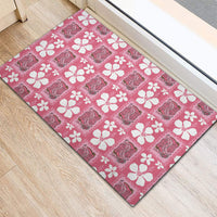 Give Cancer The Boot Pink Cowgirl Rubber Doormat Western Aloha Hibiscus Paniolo Heritage Floral LT9 - Polynesian Pride