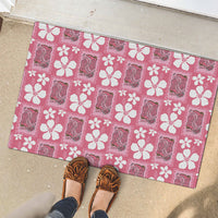 Give Cancer The Boot Pink Cowgirl Rubber Doormat Western Aloha Hibiscus Paniolo Heritage Floral LT9 - Polynesian Pride