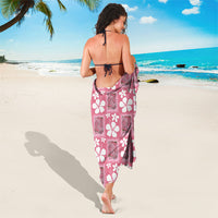Give Cancer The Boot Pink Cowgirl Sarong Western Aloha Hibiscus Paniolo Heritage Floral LT9 - Polynesian Pride