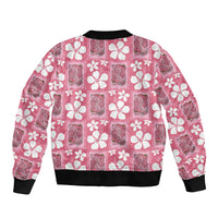 Give Cancer The Boot Pink Cowgirl Sleeve Zip Bomber Jacket Western Aloha Hibiscus Paniolo Heritage Floral LT9 - Polynesian Pride