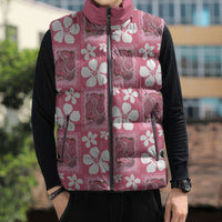 Give Cancer The Boot Pink Cowgirl Sleeveless Puffer Jacket Western Aloha Hibiscus Paniolo Heritage Floral LT9 - Polynesian Pride
