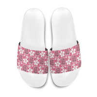 Give Cancer The Boot Pink Cowgirl Slide Sandals Western Aloha Hibiscus Paniolo Heritage Floral LT9 Pink - Polynesian Pride