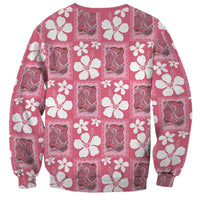 Give Cancer The Boot Pink Cowgirl Sweatshirt Western Aloha Hibiscus Paniolo Heritage Floral LT9 - Polynesian Pride