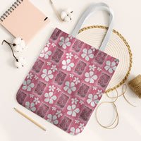 Give Cancer The Boot Pink Cowgirl Tote Bag Western Aloha Hibiscus Paniolo Heritage Floral LT9 White Strap One Size Pink - Polynesian Pride