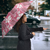 Give Cancer The Boot Pink Cowgirl Umbrella Western Aloha Hibiscus Paniolo Heritage Floral LT9 - Polynesian Pride