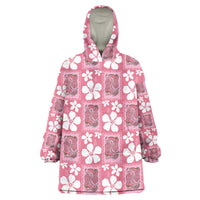 Give Cancer The Boot Pink Cowgirl Wearable Blanket Hoodie Western Aloha Hibiscus Paniolo Heritage Floral LT9 One Size Pink - Polynesian Pride
