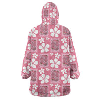 Give Cancer The Boot Pink Cowgirl Wearable Blanket Hoodie Western Aloha Hibiscus Paniolo Heritage Floral LT9 - Polynesian Pride