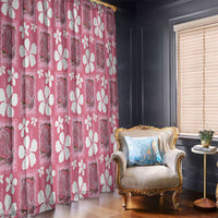 Give Cancer The Boot Pink Cowgirl Window Curtain Western Aloha Hibiscus Paniolo Heritage Floral LT9 - Polynesian Pride