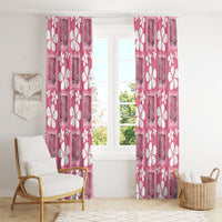 Give Cancer The Boot Pink Cowgirl Window Curtain Western Aloha Hibiscus Paniolo Heritage Floral LT9 - Polynesian Pride