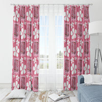 Give Cancer The Boot Pink Cowgirl Window Curtain Western Aloha Hibiscus Paniolo Heritage Floral LT9 - Polynesian Pride